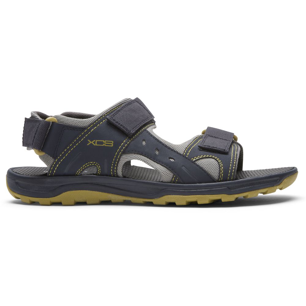 Rockport Men's Xcs Trail Technique Adjustable Sandals - Navy - USA (2516BRKZY)